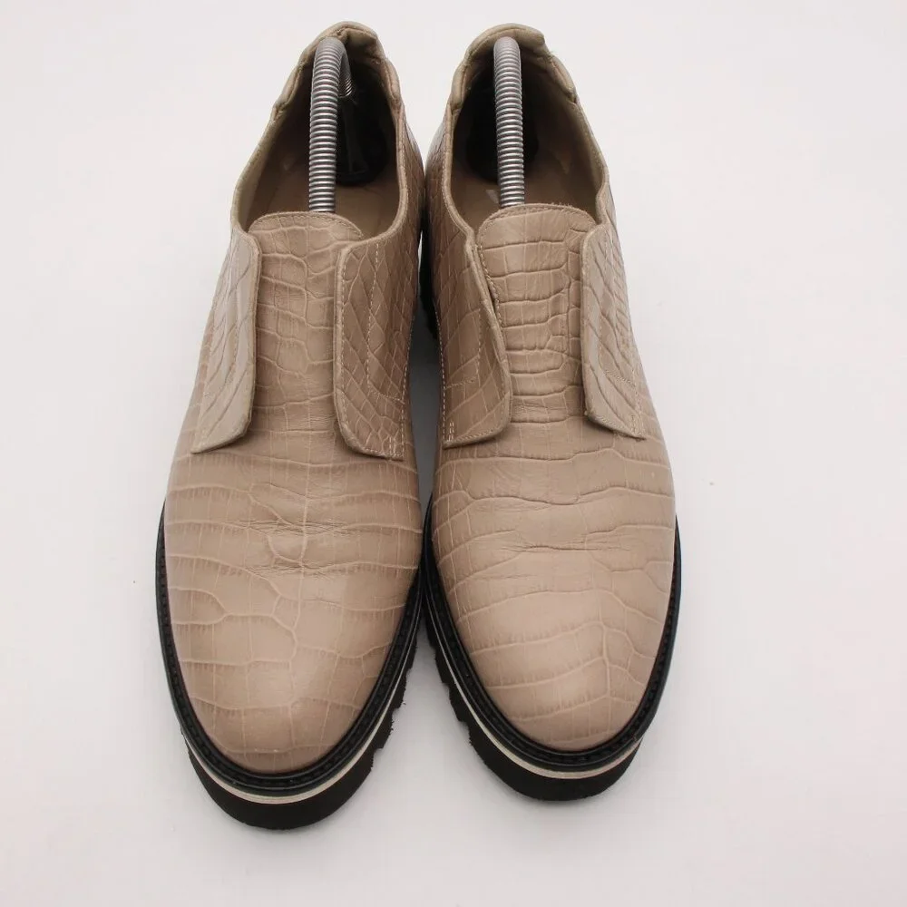 M. Gemi The Gianna Taupe Women's Size EU 41 Croco Printed Leather Slip On - Picture 2 of 10